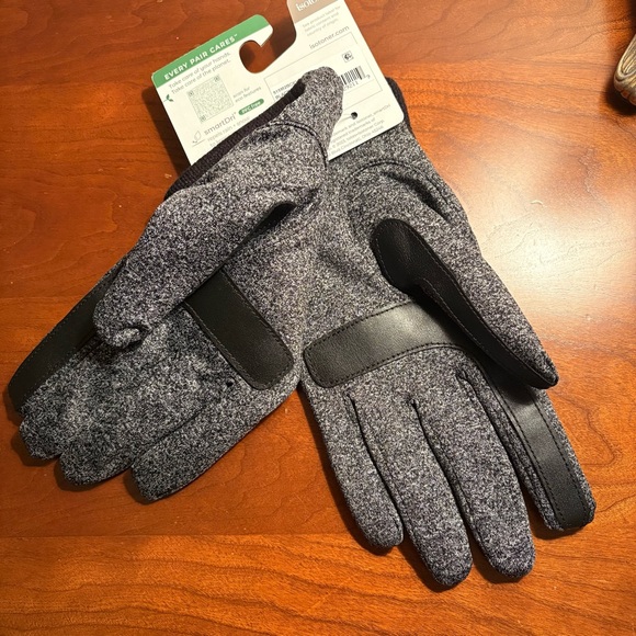 Isotoner Comforter Smart Dri Smart Touch Black Heathered Gloves NWT L/XL - Picture 5 of 6